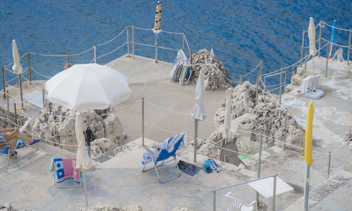 Santa Cesarea Terme Apartment | Apartment "Sea House on the Rocks" with Private Terrace & A/C