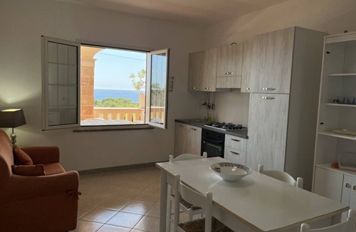Marina di Novaglie Apartment | Apartment 'Alba Del Mare' with Sea View, Private Terrace and Shared Garden